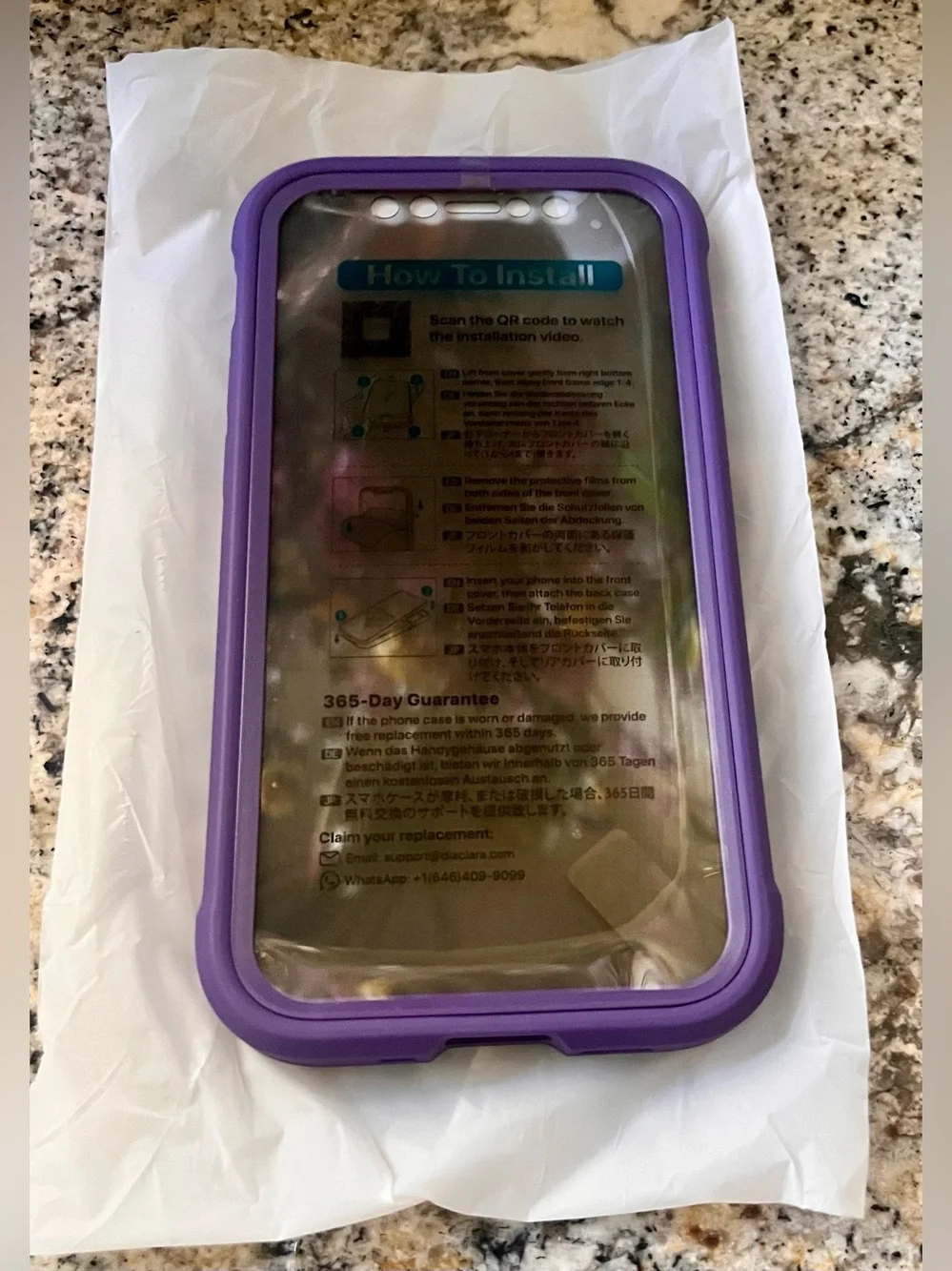 Full-Body Purple iPhone 12 Mini Protective Case with Built-In Screen